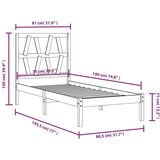  Posteljni okvir iz trdne borovine 75x190 cm, (20906896) | Shoptok.si