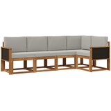  Set vanjskih sofa 5 kom. Prirodna i svjetlosiva Poliester Smeđa 243 x 124,5 x 73 cm | shoptok.hr