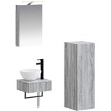  Set ormarića za kupaonicu 4 pcs Siva Sonoma 40 x 10,5 x 60,5 cm | shoptok.hr