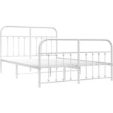  Metalni okvir kreveta uzglavlje i podnožje bijeli 140 x 190 cm | Eponuda.com
