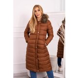 Kesi Quilted winter jacket with a hood camel | shoptok.hr