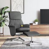 vidaXL Masažni naslanjač s stolčkom za noge temno sivo blago | Shoptok.si