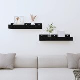 Maison Chic 2 kosi Stenske Police - Viseče police črna 50x12x9 cm trdna borovina, (21793575) | Shoptok.si