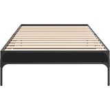  Okvir za krevet crni 100x200 cm konstruirano drvo i metal | shoptok.hr