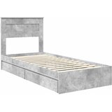 Krevet s od storage Betonski sivi 90 x 190 cm Konstruirano drvo | shoptok.hr