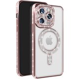 AVIZAR Diamantni ovitek za iPhone 14 Pro MagSafe Obris Strass, Roza, (5000015050) | Shoptok.si