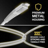 Scosche StrikeLine™ USB-C® na pravokutni Lightning® kabel, 1.2m, bijeli | shoptok.hr