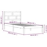  Okvir za krevet od masivne borovine 90 x 200 cm | shoptok.hr