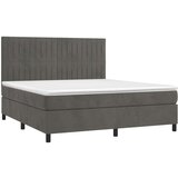  Box spring postelja z vzmetnico temno siva 160x200 cm žamet, (20790704) | Shoptok.si
