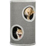 PawHut Praskalnik, visok 60 cm, Ø 35 cm, dvonadstropni mačji sod z 2 jamama, svetlo siv, (5000238688) | Shoptok.si