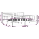 Za krevet od masivnog drva sivi 200 x 200 cm | shoptok.hr