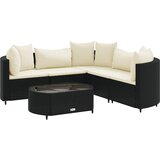  6-dijelni set vrtnih sofa s jastucima crni od poliratana Slike