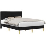  Okvir za krevet s uzglavljem Crna 140 x 190 cm tkanina - Crna 140 x 190 cm | shoptok.hr