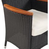 Poli 5-dijelni vrtni blagovaonski set od poliratana s jastucima crni | shoptok.hr