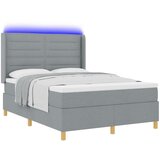 vidaXL Box Spring Krevet s Madracem & LED Svjetlom Svijetlosiva 140x190 cm Tkanina | shoptok.hr