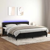  box spring s madracem LED crni 200x200 cm baršun | shoptok.hr