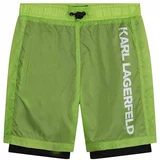 Karl Lagerfeld Dječje kratke hlače boja: zelena, podesivi struk