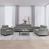 vidaXL 3-dijelni set sofa s jastucima tamnosivi od mikrovlakana | shoptok.hr