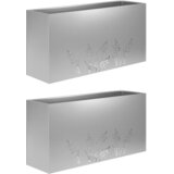  Vrtna saksija 2 kom. Srebrna 100 x 30 x 49 cm Pocinčani čelik | shoptok.hr