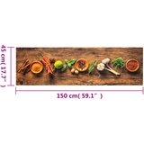  Kuhinjski tepih perivi s uzorkom začina 45 x 150 cm baršunasti | shoptok.hr