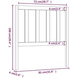  Uzglavlje za krevet crno 81 x 4 x 100 cm od masivne borovine | shoptok.hr