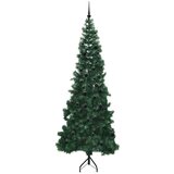 vidaXL Kotično umetno božično drevo Zelena 240 cm PVC in kovina | Shoptok.si