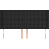  Uzglavlje s ušima crno 163x16x118/128 cm od umjetne kože | Eponuda.com