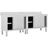  Radni stolovi s kliznim vratima 2 kom 240x50x(95-97)cm cm čelik | Eponuda.com