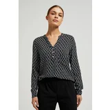 Moodo Women's collarless shirt - black