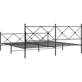  Metalni okvir kreveta uzglavlje i podnožje crni 193x203 cm | shoptok.hr