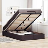 vidaXL Otomanski posteljni okvir z vzmetnico rjav 120x190 cm blago, (21611238) | Shoptok.si