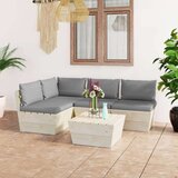  5-dijelna vrtna garnitura od paleta od smrekovine s jastucima | shoptok.hr