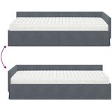  Kutni krevetni okvir s madracem Ostalo 2 pcs Siva Baršun | shoptok.hr
