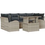  Sjedeća garnitura za vrt 7 kom. Svijetlo siva Poli Ratan Svjetlosiva 234 x 124 x 85 cm | shoptok.hr