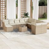 Maison Chic Seti vrtnega pohištva - Vrtna garnitura - Vrtni pohištvo set 12-delna z blazinami bež poli ratan, (21816076) | Shoptok.si