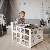 Ginger Home Montessori komplet 2 u 1 dječji stol sa stolčićem i penjalica kocka, brezova šperploča, 57x50x55 cm | shoptok.hr