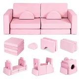 DIY modularna fotelja sa 10 jastuka - pink