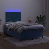  Box spring s madracem LED tamnoplavi 120x200 cm baršun | shoptok.hr