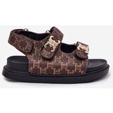 Boto Children's Sandals With Velcro And Golden Details Brown Cavina | ePonuda.com