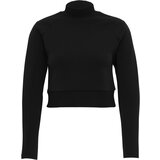 Urban Classics Women's cropped hoodie without hood with stand-up collar black
