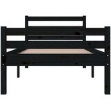  Posteljni okvir črn iz trdnega lesa 90x200 cm, (20601654) | Shoptok.si