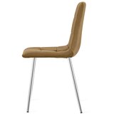 KARA stolica - baršunasto smeđa / kromirane noge x 4 | shoptok.hr