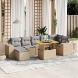 Maison Chic Seti vrtnega pohištva - Vrtna garnitura - Vrtni pohištvo set 8-delna z blazinami bež poli ratan, (21800930) | Shoptok.si