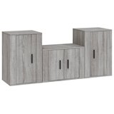  3-dijelni set TV ormarića boja hrasta sonome konstruirano drvo Siva | Shoptok.si