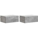  Stenski nočni omarici 2 pcs Betonsko siva 49 x 34,5 x 20 cm, (5000209625) | Shoptok.si