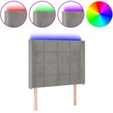  LED uzglavlje svjetlosivo 83 x 16 x 118/128 cm baršunasto | shoptok.hr