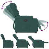  Naslonjač na podizanje od tkanine tamnozeleni | shoptok.hr