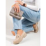 SHELOVET Women's beige suede loafers with chain | shoptok.hr