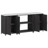 vidaXL Kuhinjski set za pohranu s policom s pohranom s vratima 3 pcs Crna 210 x 50 x 92 cm | shoptok.hr