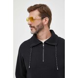 Boss Pulover s dodatkom vune za muškarce, boja: crna, lagani, s poludolčevitom | shoptok.hr
